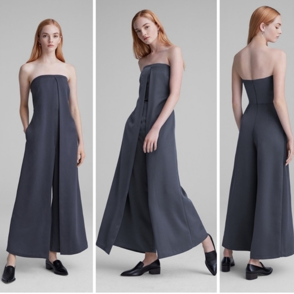 Club Monaco Charcoal Strapless Jumpsuit Size 12 NWT